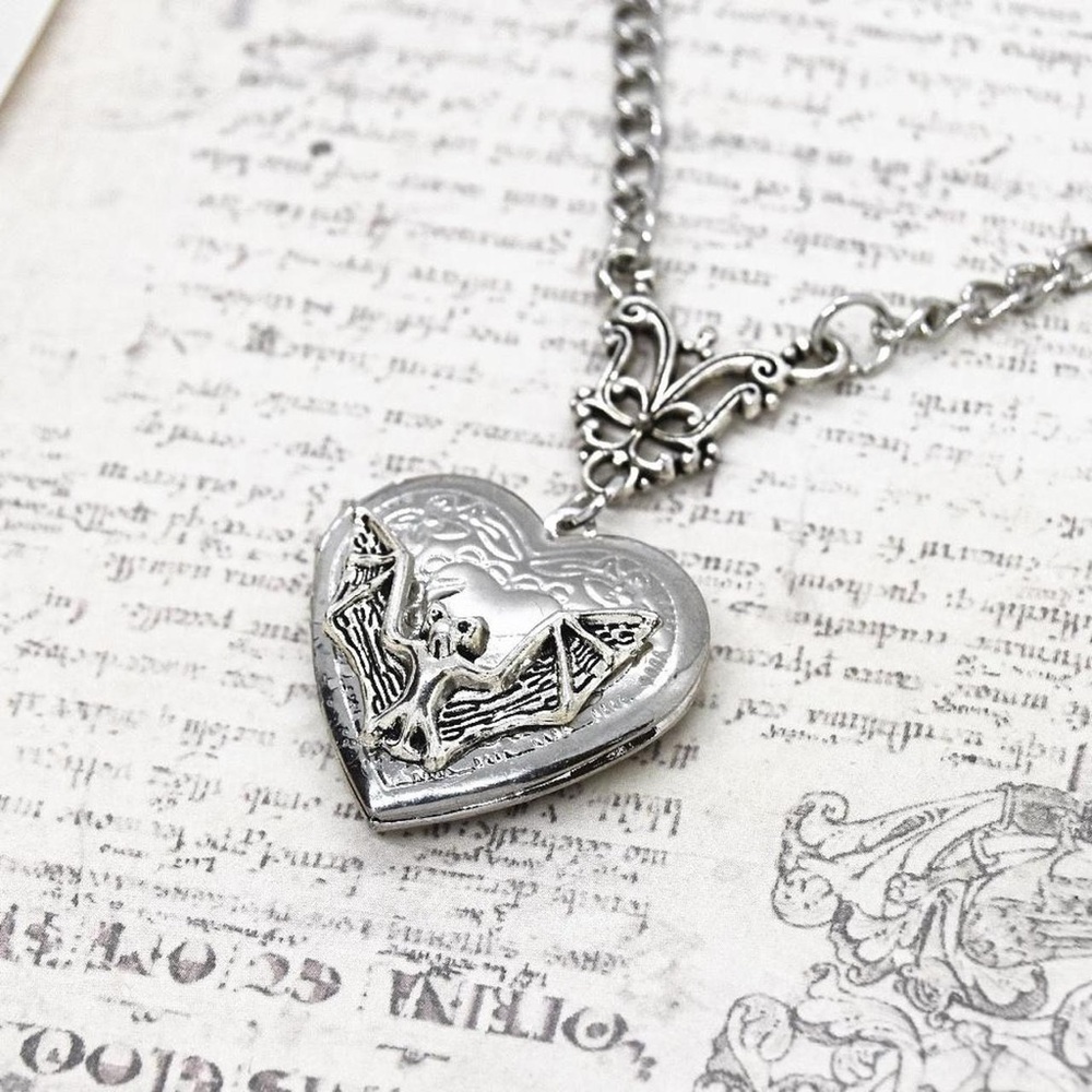 Bat Gothic Locket Necklace